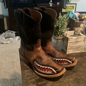 Classic Fighter Plane Genuine Leather Cowboy Boots